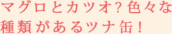 マグロとカツオ？色々な種類があるツナ缶！