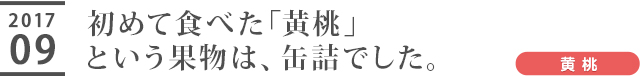 初めて食べた「黄桃」という果物は、缶詰でした。