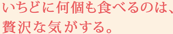 いちどに何個も食べるのは、贅沢な気がする。