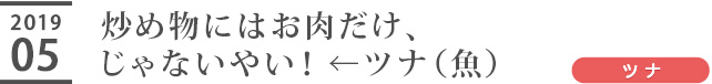 炒め物にはお肉だけ、じゃないやい！←ツナ（魚）