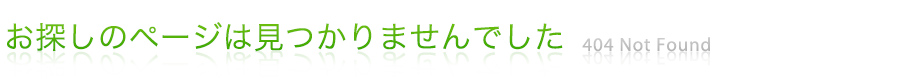 お探しのページは見つかりませんでした 